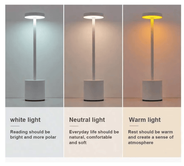 Sleek Rechargeable LED Table Lamp with Adjustable Colors - Stylish Modern Design